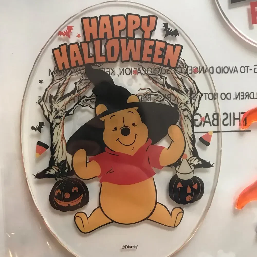 3/$20 Disney Winnie The Pooh New In Package Set of 8 Halloween Gel Clings